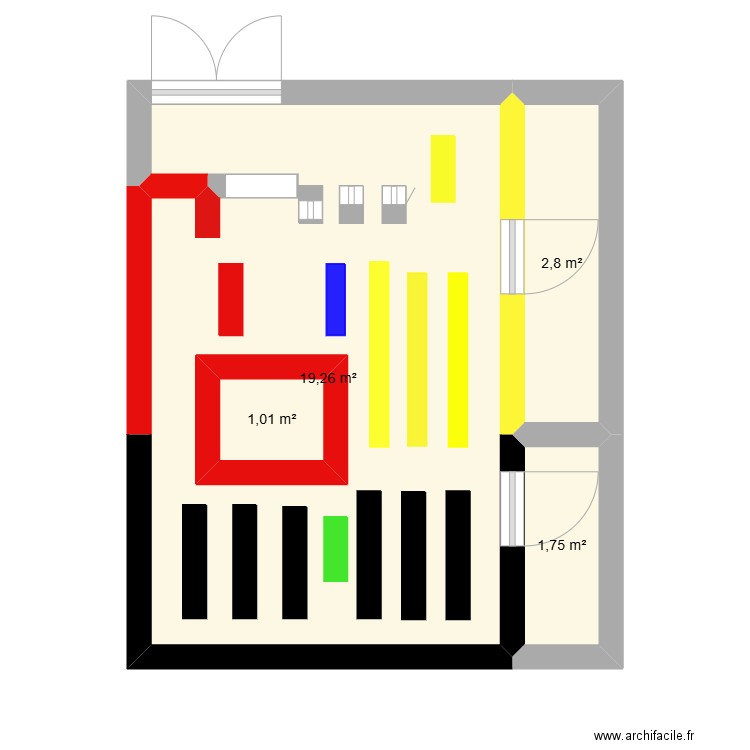 NOZ. Plan de 4 pièces et 27 m2