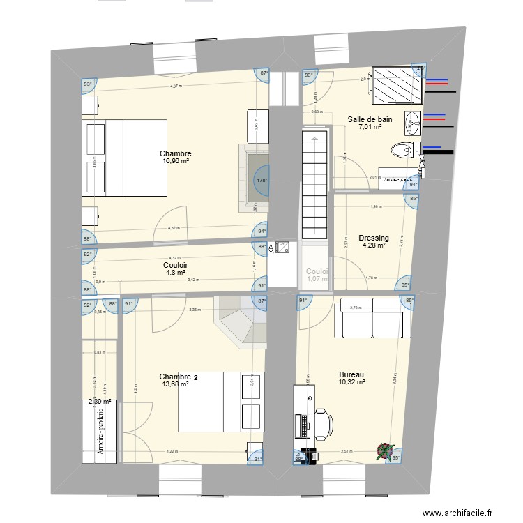 maison gizia plomberie. Plan de 13 pièces et 125 m2