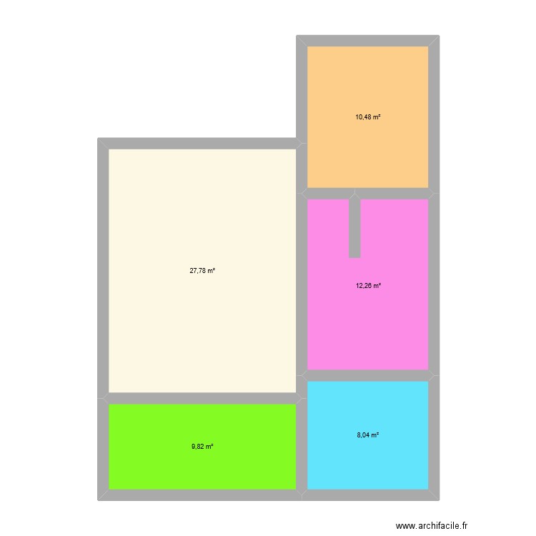 maison. Plan de 5 pièces et 68 m2