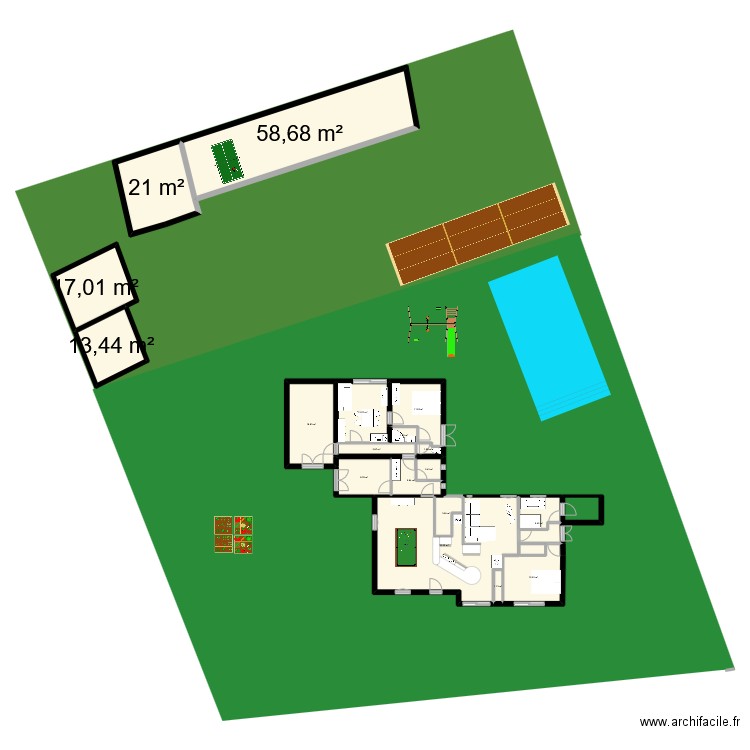 acqueduc9. Plan de 18 pièces et 255 m2