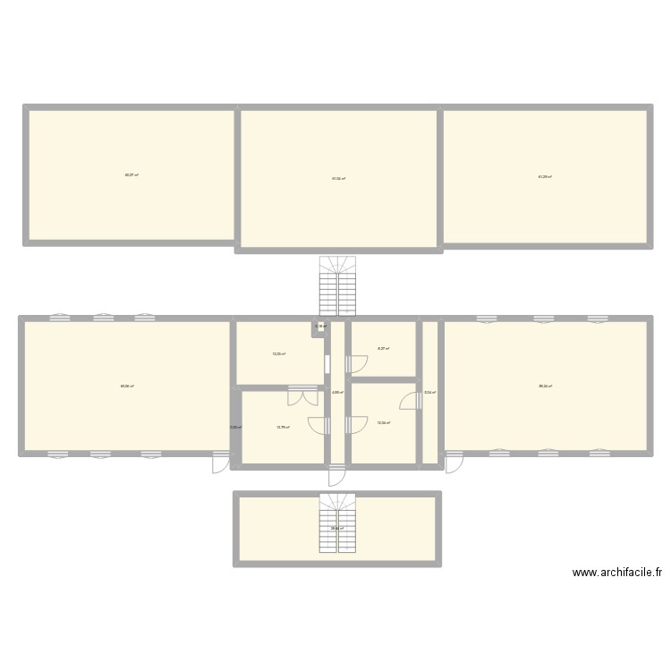 actuel. Plan de 14 pièces et 388 m2