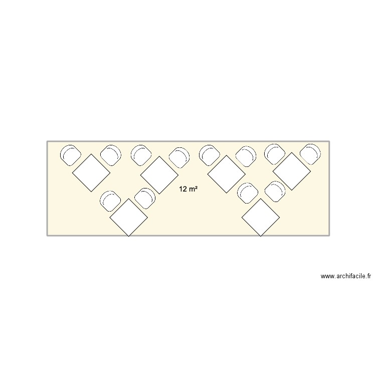 terrasse Parkovaya. Plan de 1 pièce et 12 m2