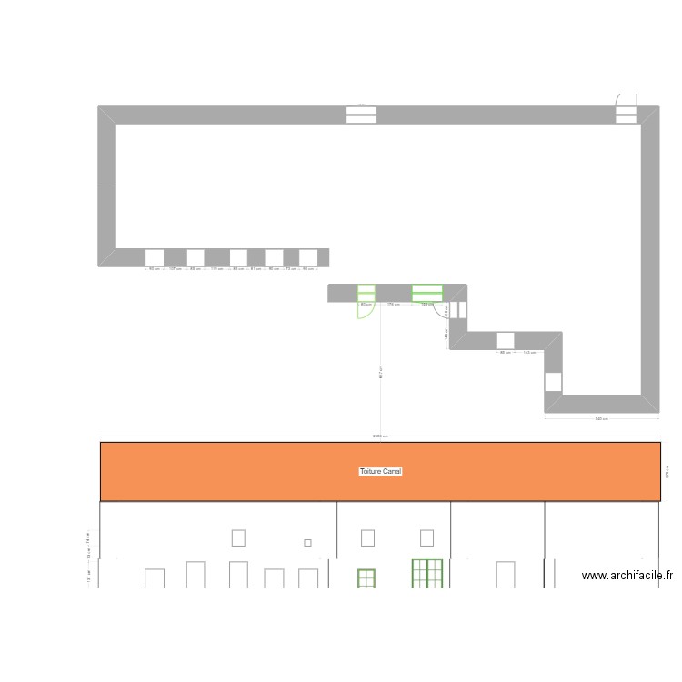 RomegouxFa Sud EX. Plan de 1 pièce et 185 m2