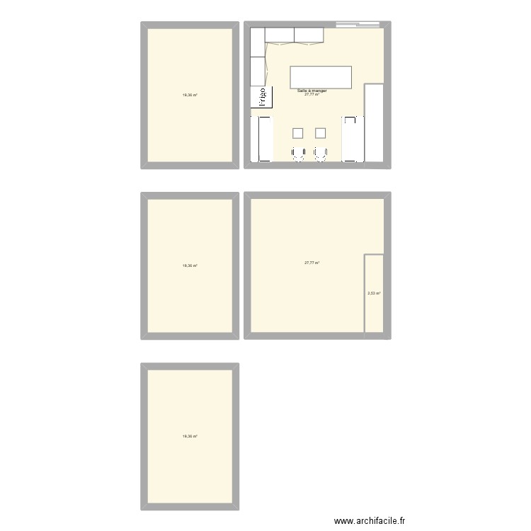 Valmeinieul. Plan de 6 pièces et 116 m2