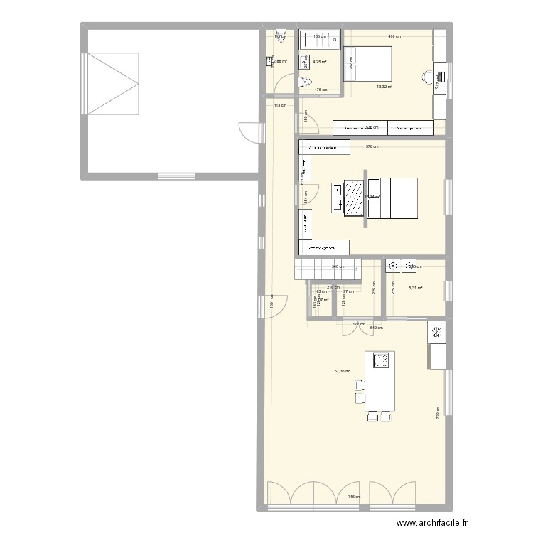 maison chante rainette . Plan de 7 pièces et 126 m2