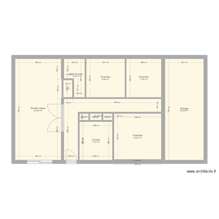 Maison plan 1. Plan de 13 pièces et 101 m2