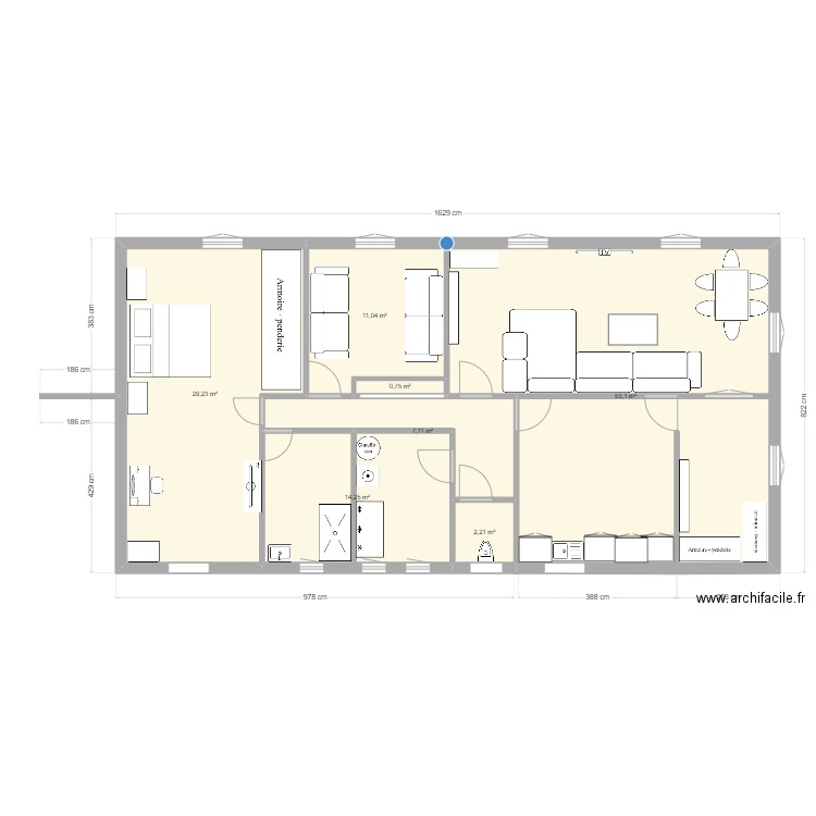 adk. Plan de 7 pièces et 118 m2