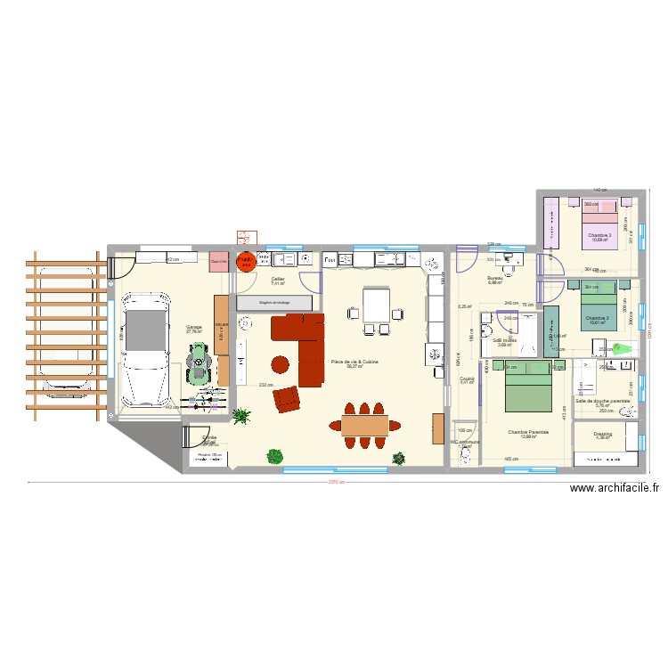 Maison_Ploubezre_V4. Plan de 15 pièces et 198 m2