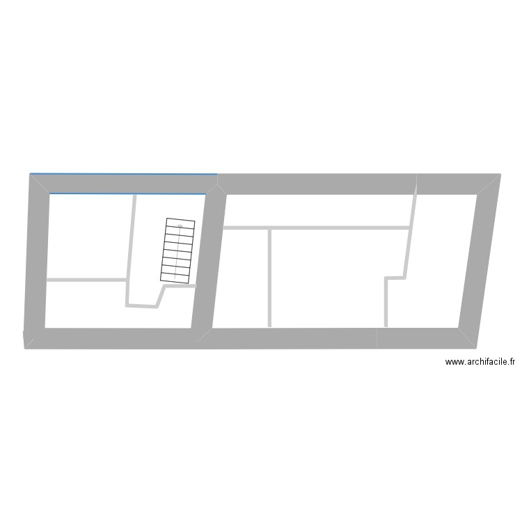 maison étage. Plan de 1 pièce et 30 m2