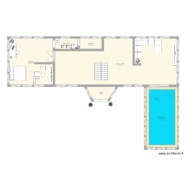 maison . Plan de 8 pièces et 151 m2