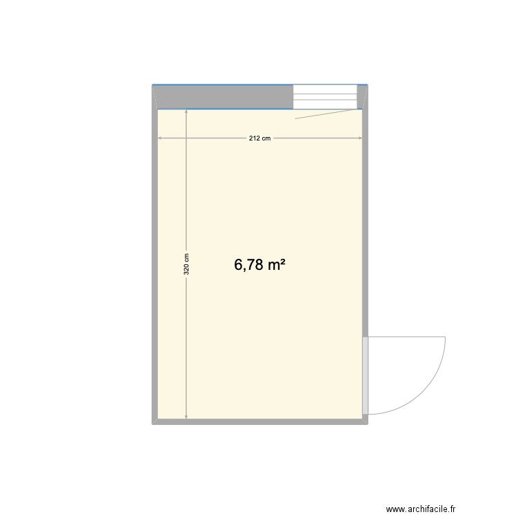 salle de bain étage. Plan de 1 pièce et 7 m2