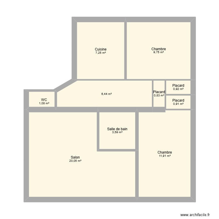 FedeBast. Plan de 10 pièces et 63 m2