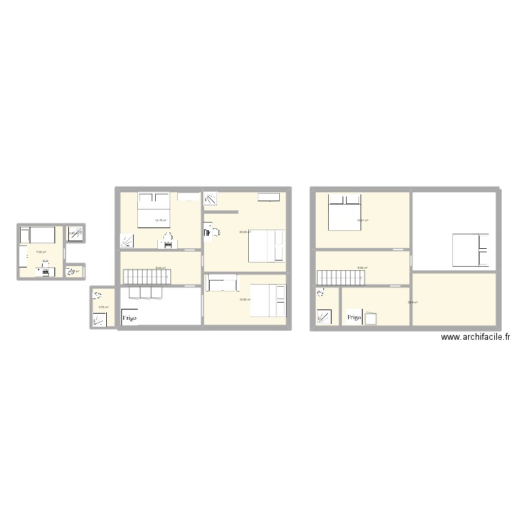 Etage 1 M. Plan de 11 pièces et 118 m2