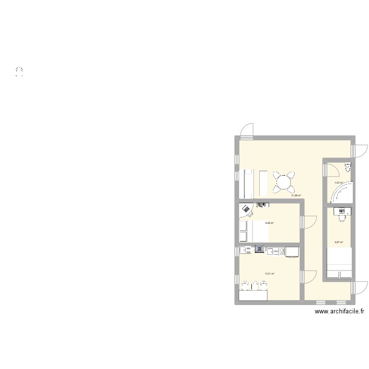 maison de florian. Plan de 5 pièces et 66 m2