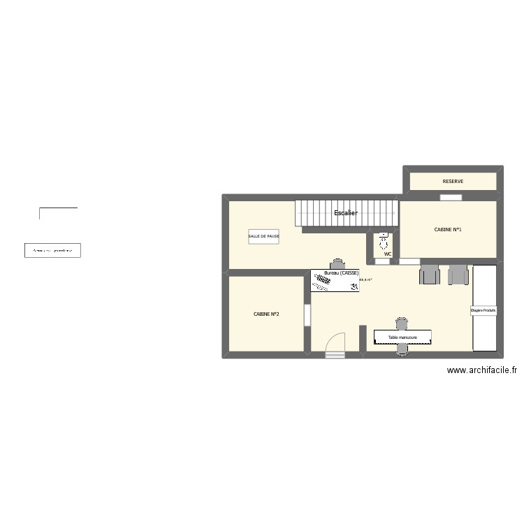 INSTITUT. Plan de 5 pièces et 68 m2