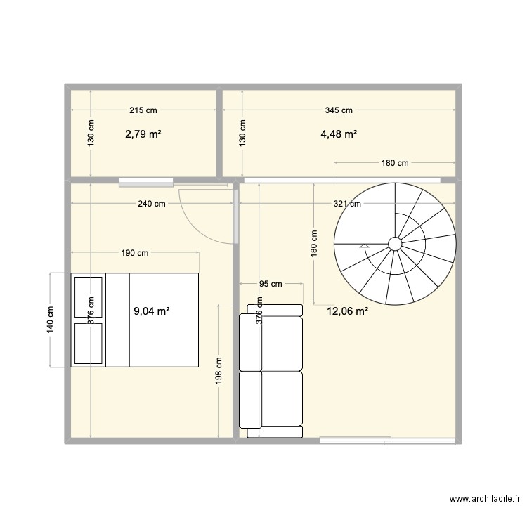 MARECHAL JOFFRE. Plan de 4 pièces et 28 m2