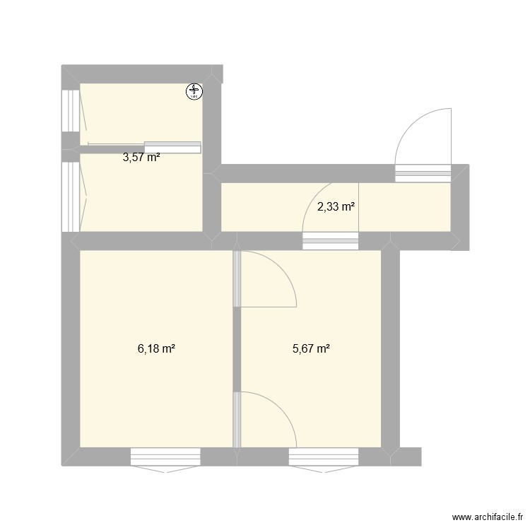 plan appartement. Plan de 4 pièces et 18 m2