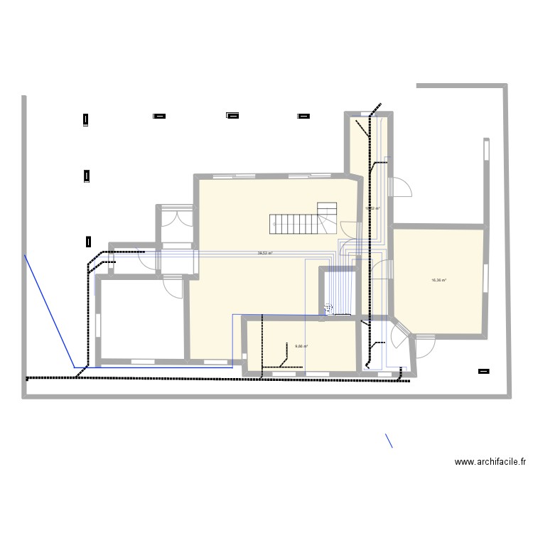 plan d3. Plan de 4 pièces et 76 m2