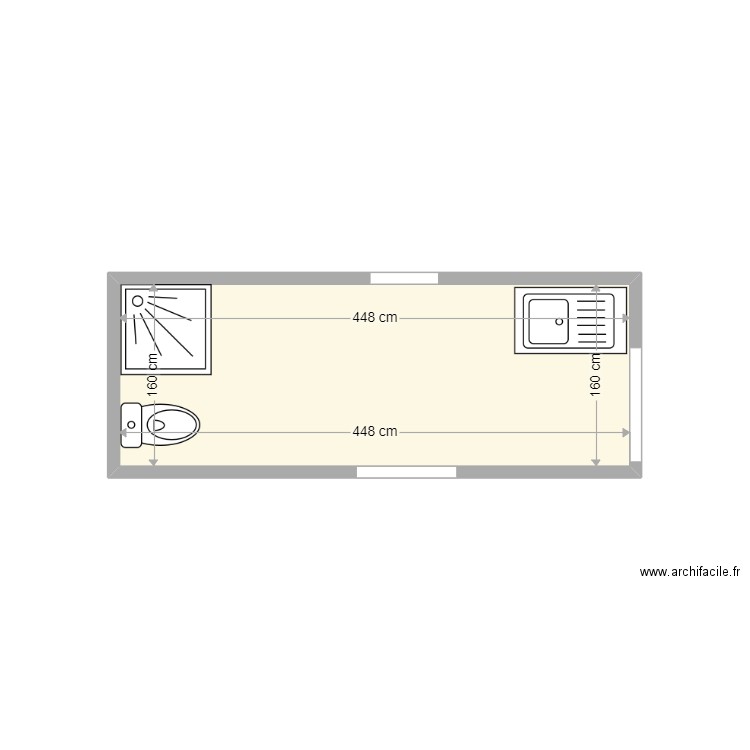 Etat-Actuel_COHEN. Plan de 1 pièce et 7 m2