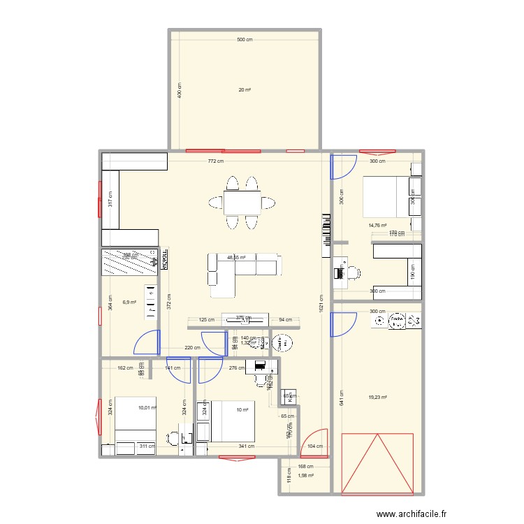 choix 5. Plan de 9 pièces et 133 m2