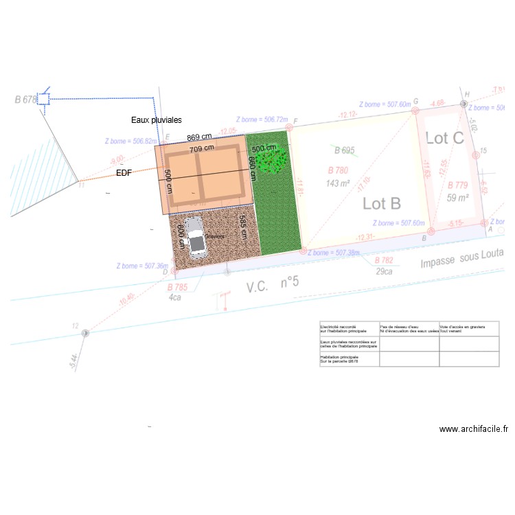 Garage-Carport. Plan de 2 pièces et 28 m2