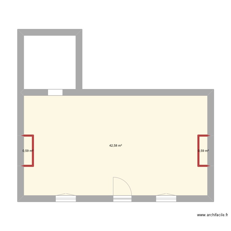 .Lachat. Plan de 3 pièces et 44 m2