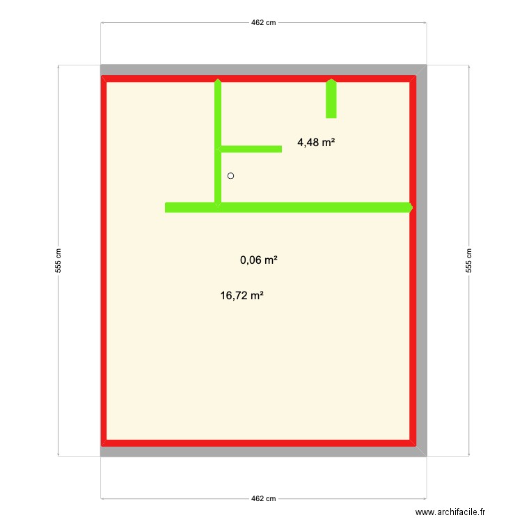 Projet Extension Type Jard Implantation . Plan de 3 pièces et 45 m2