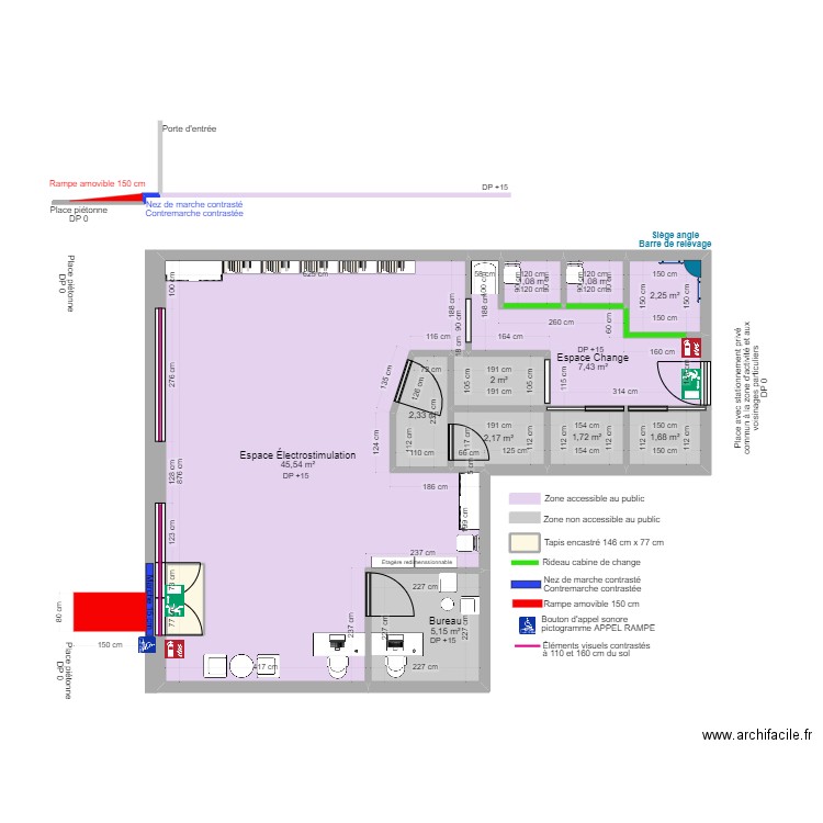 MYOTEC APRÈS AMÉNAGEMENTS. Plan de 13 pièces et 75 m2