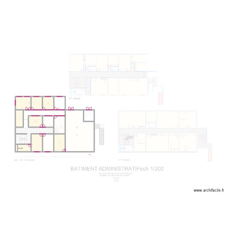 aménagement bâtiment technique rez de chausse. Plan de 6 pièces et 173 m2