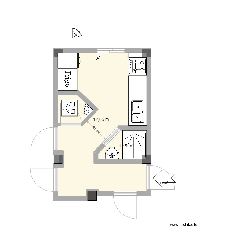 Bouderdara Comptable. Plan de 14 pièces et 58 m2