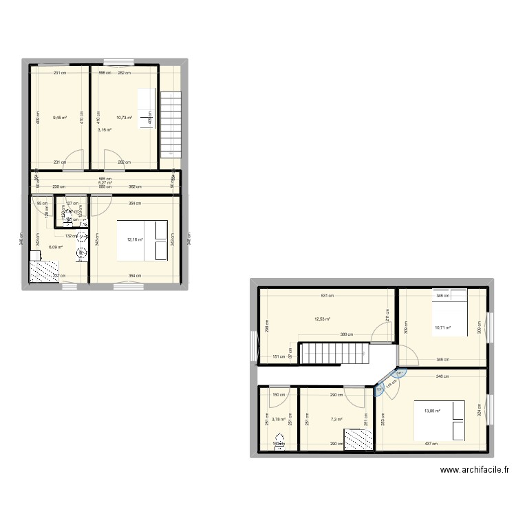 Agrandissement. Plan de 12 pièces et 124 m2