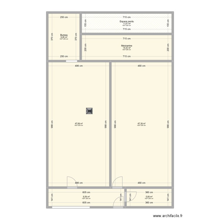 Atelier Outreau_3. Plan de 7 pièces et 144 m2