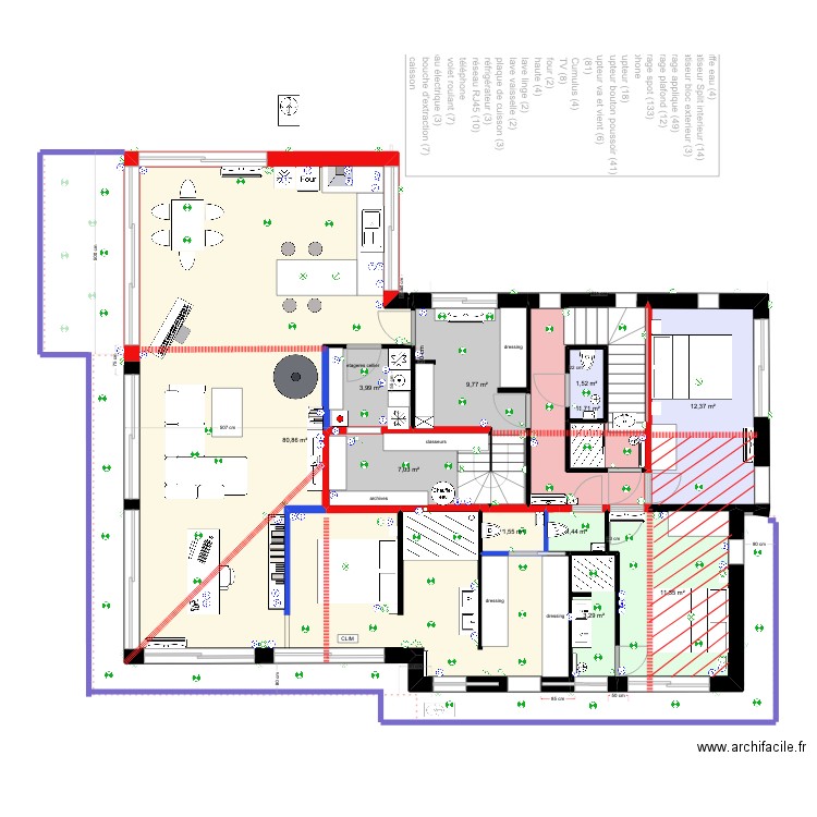 R+1 2024 12 08. Plan de 25 pièces et 431 m2