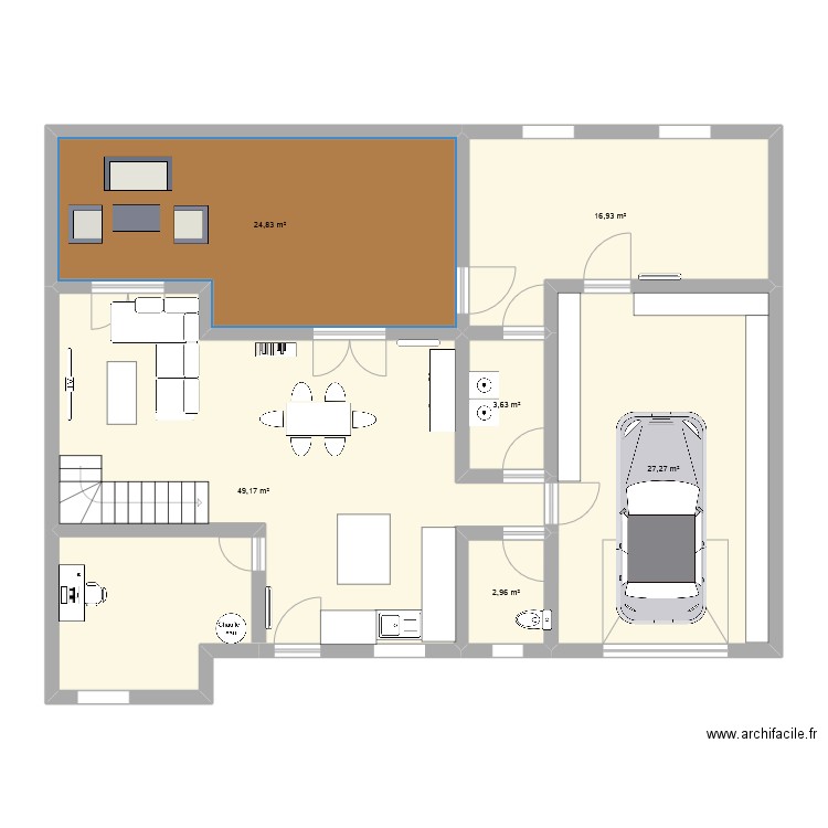 Maison Finale. Plan de 6 pièces et 125 m2