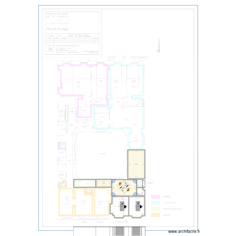 14 Intendance. Plan de 3 pièces et 34 m2