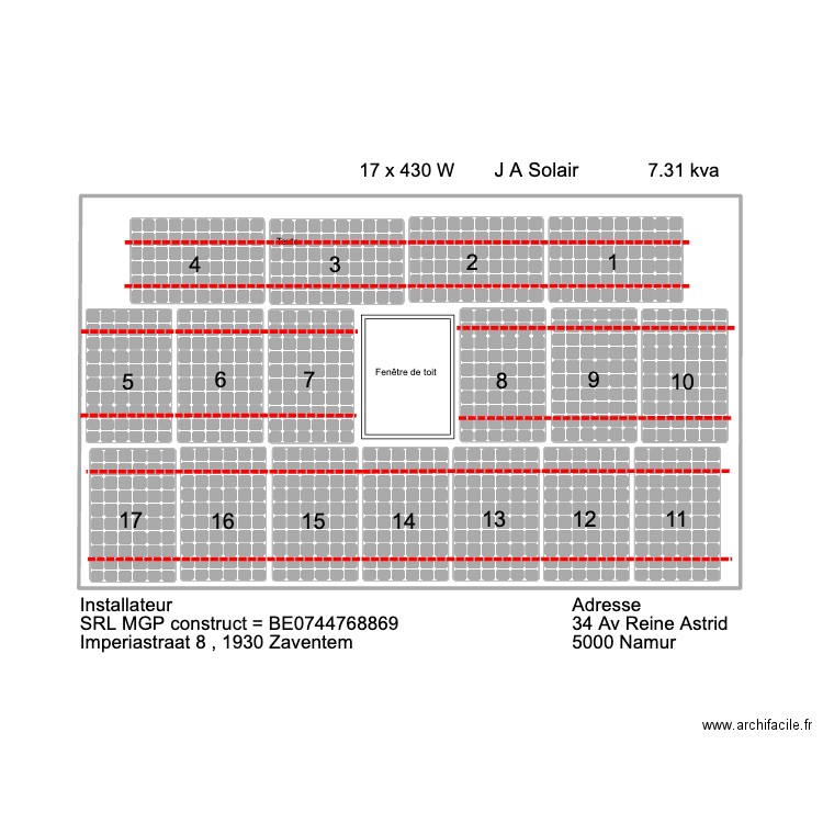 reine astrid panneaux solaire'. Plan de 1 pièce et 42 m2