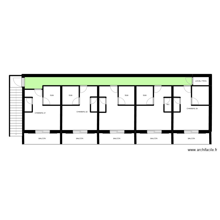 PLAN EVACUATION BATIMENT BALCON. Plan de 15 pièces et 97 m2