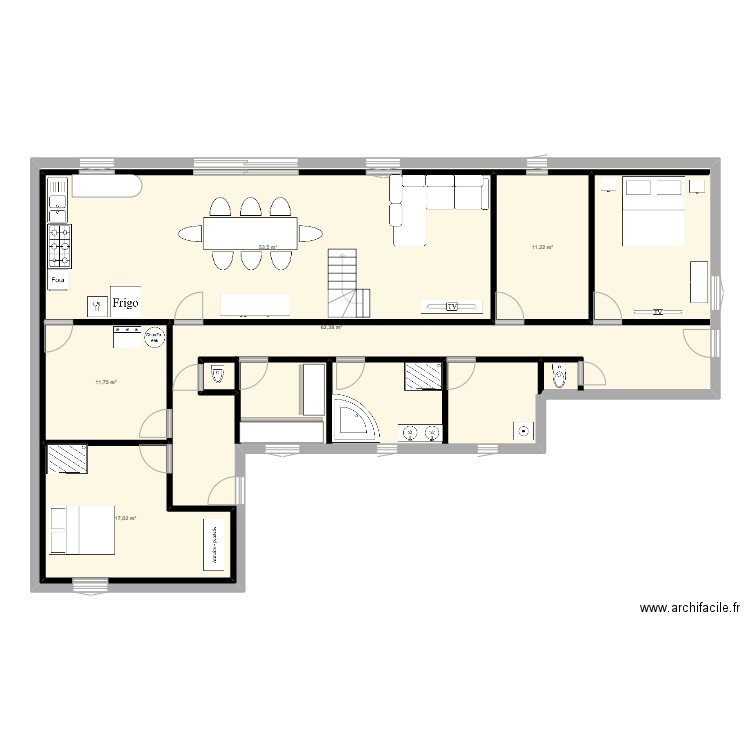 st folquin. Plan de 5 pièces et 259 m2