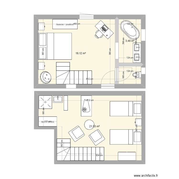 Annexe 2. Plan de 3 pièces et 44 m2