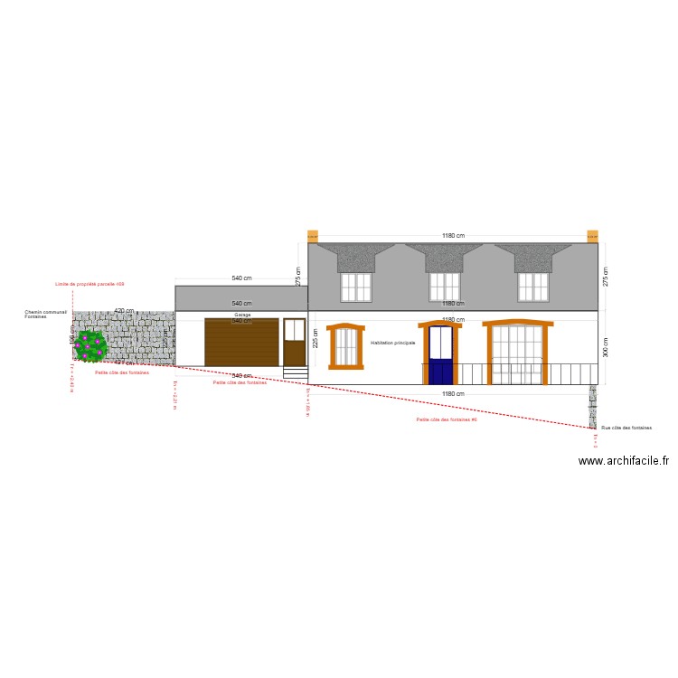 Façade Est_après projet. Plan de 0 pièce et 0 m2