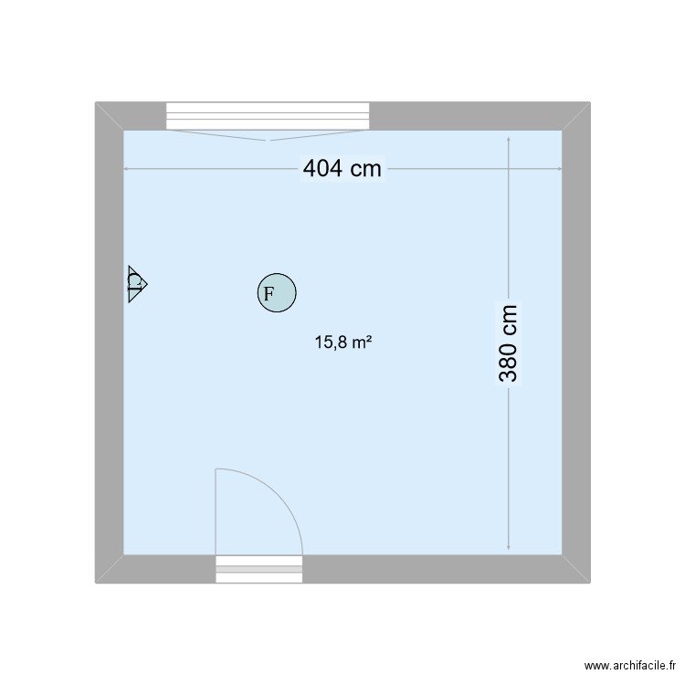 moissenot. Plan de 1 pièce et 16 m2