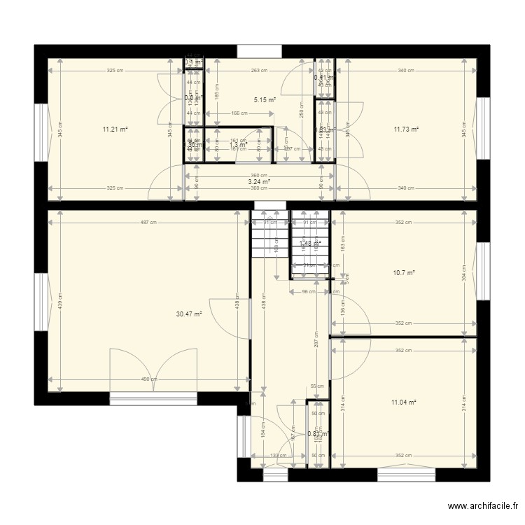 Robin Maelys Chavanay existant. Plan de 15 pièces et 89 m2