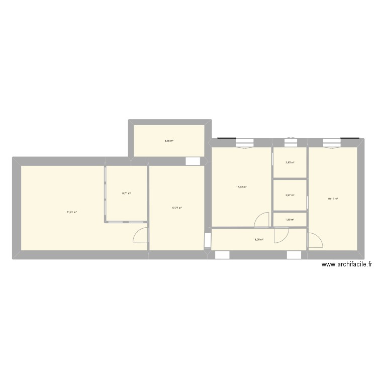 EtageTravaux. Plan de 10 pièces et 121 m2