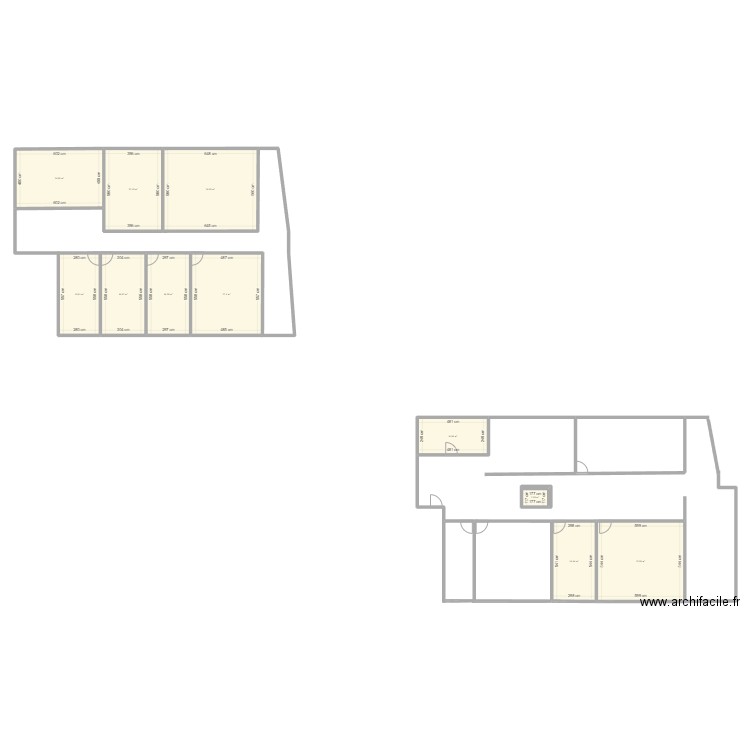 bureau. Plan de 11 pièces et 221 m2