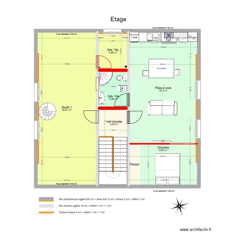 Tilleroyes F&R - Lien Romain. Plan de 46 pièces et 370 m2