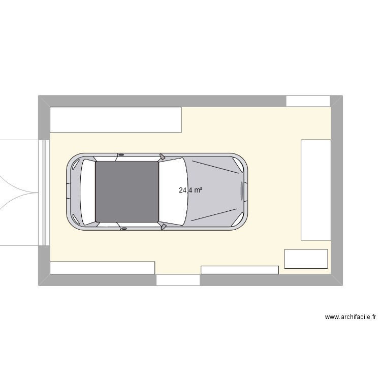 garage voiture. Plan de 1 pièce et 24 m2