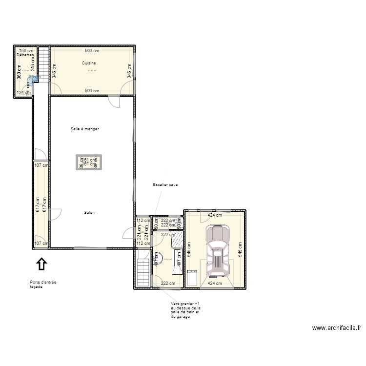 bea rez détaillé. Plan de 8 pièces et 71 m2