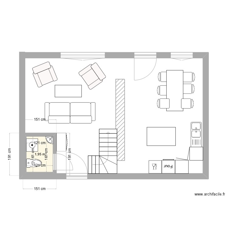 NEUVE 2. Plan de 2 pièces et 16 m2