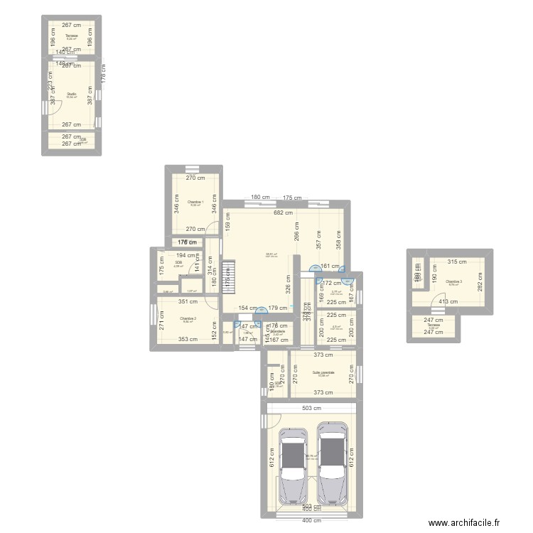 Maison PTZ cotation. Plan de 22 pièces et 155 m2