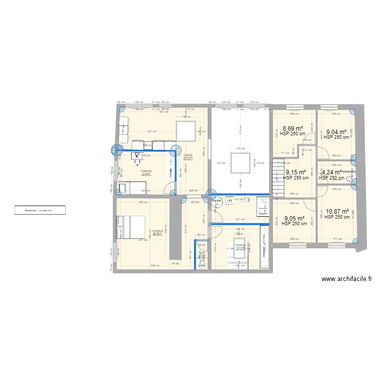 la lande lot 2 T4 ETAGE. Plan de 23 pièces et 273 m2